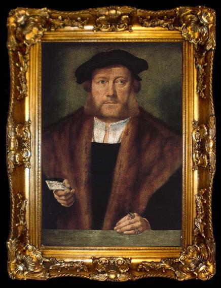 framed  Barthel Bruyn the Elder Portrait of a Gentleman, ta009-2